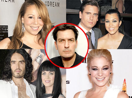 Mariah Carey, Kourtney Kardashian, Scott Disick, Katy Perry, Russell Brand, LeAnn Rimes, Charlie Sheen Mariah Carey, Kourtney Kardashian, Scott Disick, Katy Perry, Russell Brand, LeAnn Rimes, Charlie Sheen